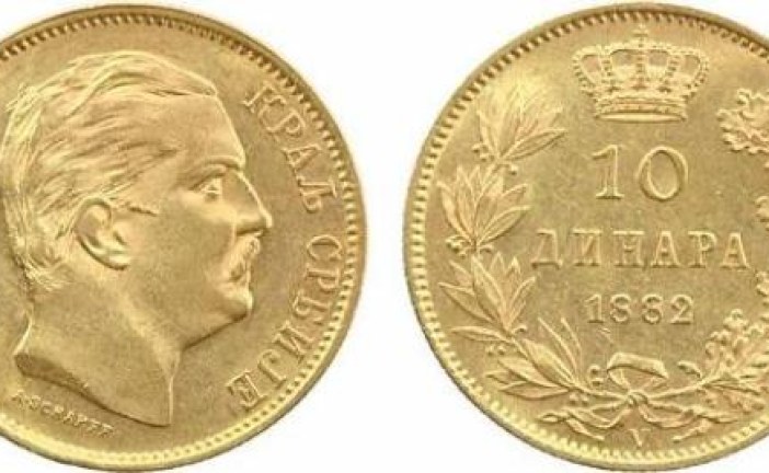 Zlatnik 10 dinara 1882. – Kralj Milan Obrenović